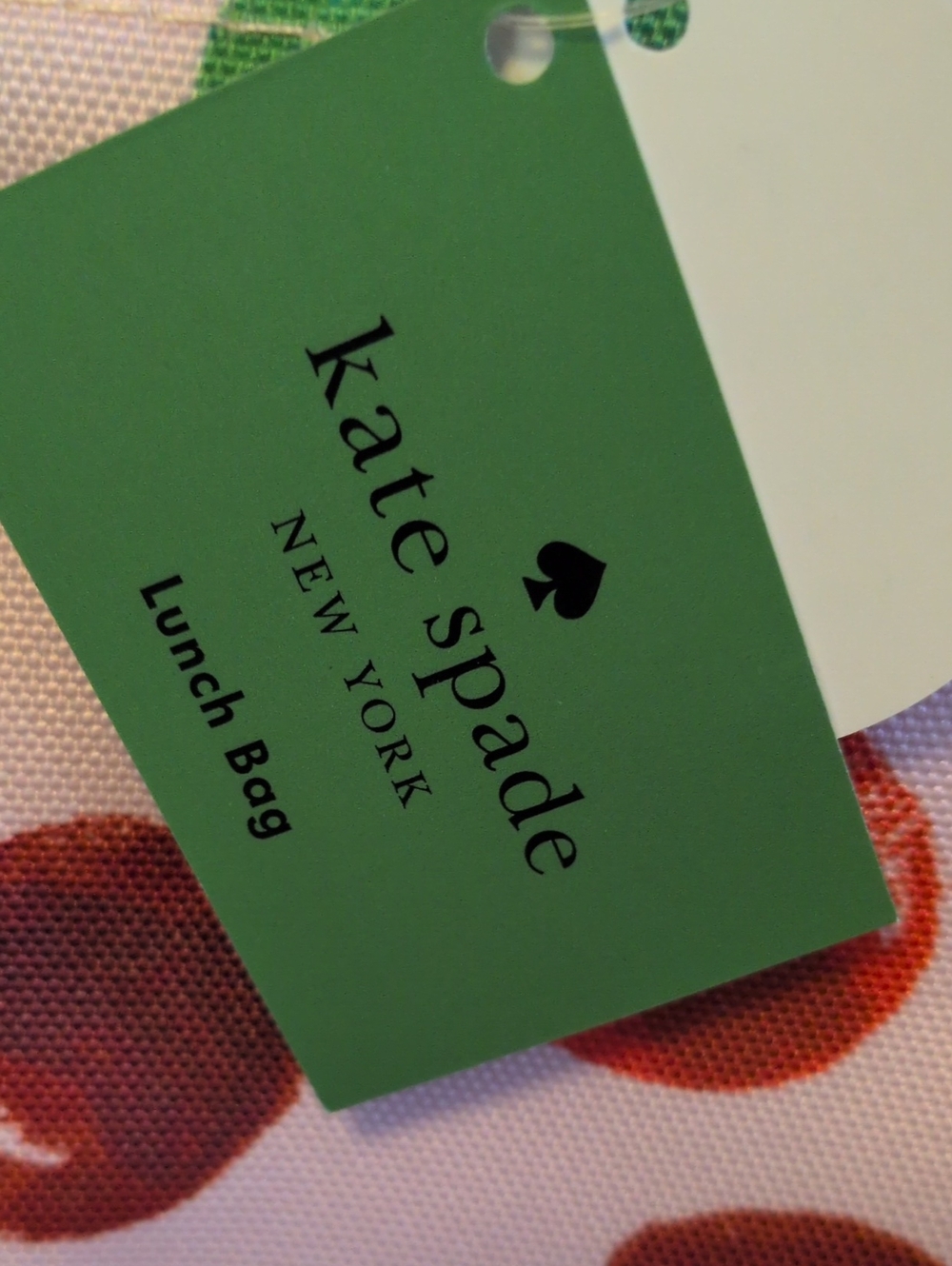 KATE SPADE Pink Cherry Print Lunch Bag New With Tags Tag Is Inside Bag In Order - Picture 2 of 7